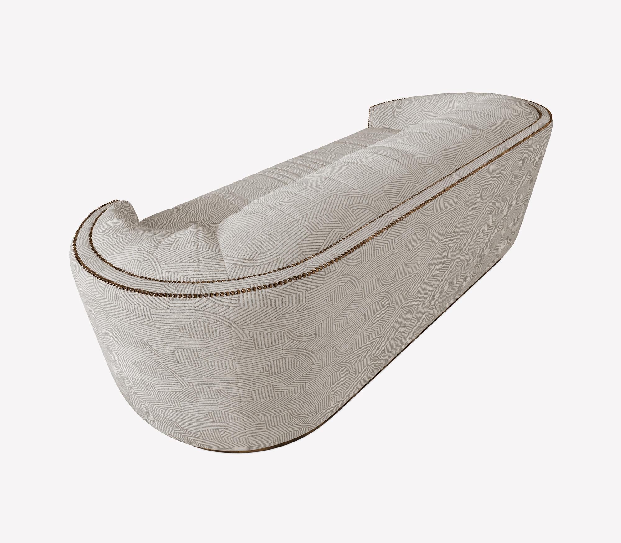 Curved Velvet Sofa with Gold Accents and Modern Style