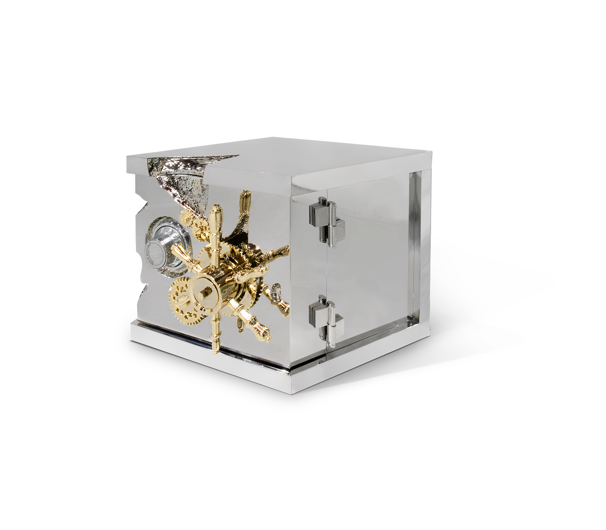 Portable Jewelry Safe with Secret Dial Lock and Gold-Plated