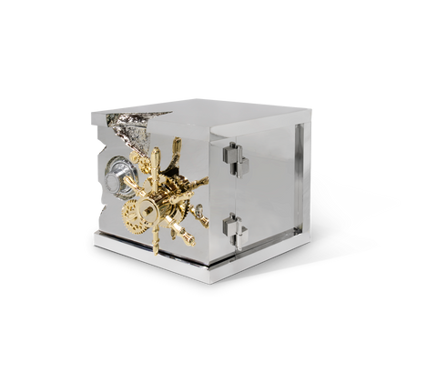 Portable Jewelry Safe with Secret Dial Lock and Gold-Plated