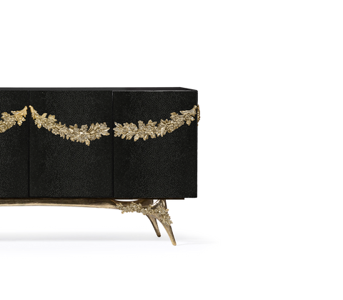 Walnut Burl Sideboard Buffet Cabinet