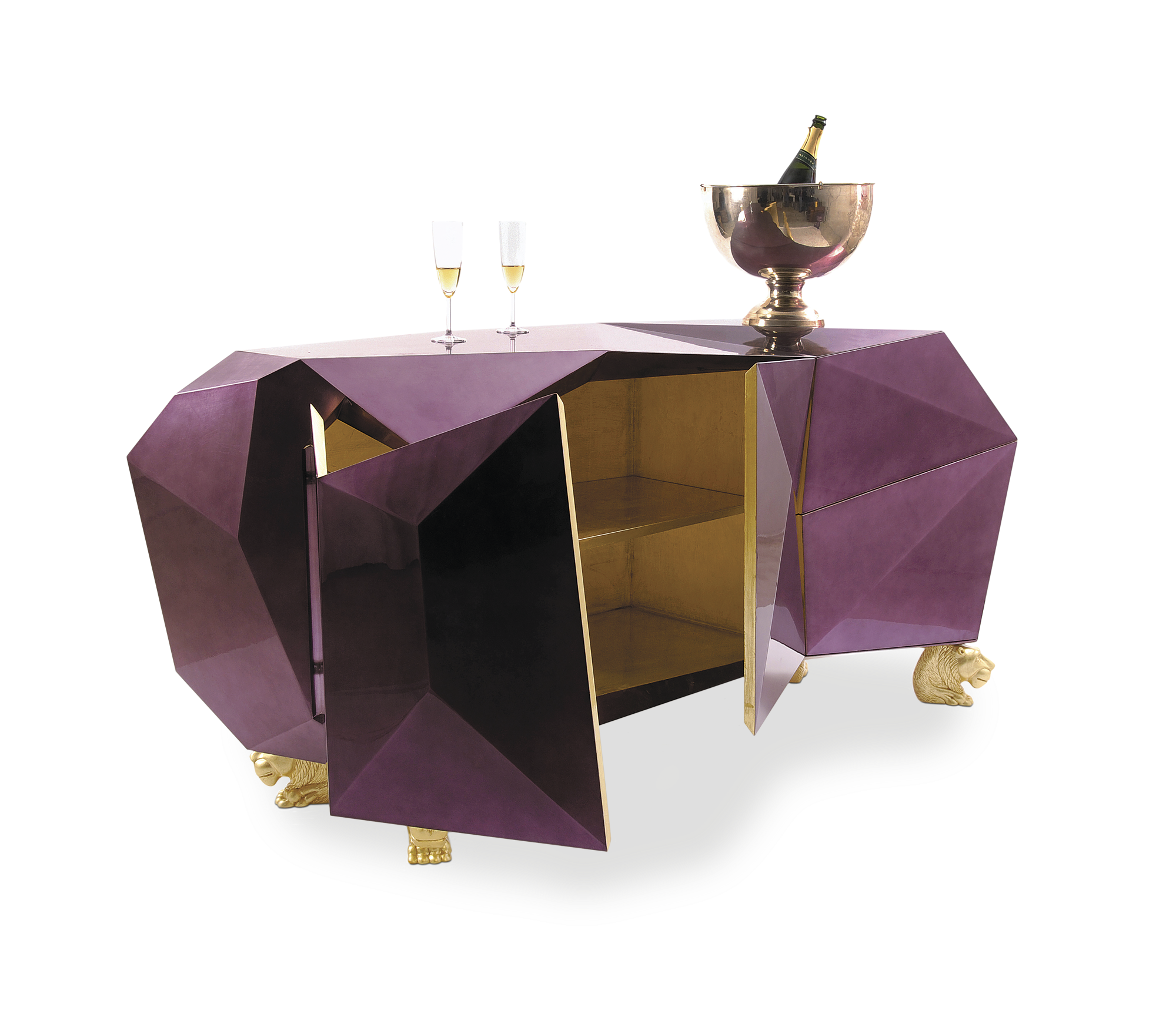 Diamond-Inspired Sideboard Cabinet