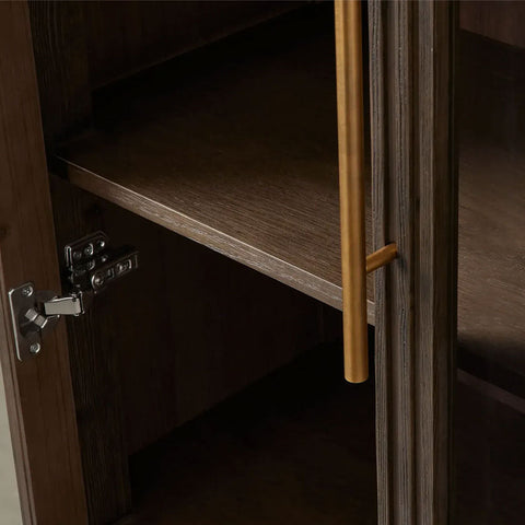 Finnley Glass Door Solid Wood Display Cabinet