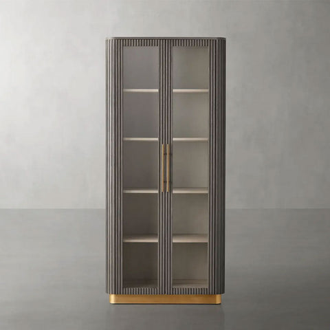 Finnley Glass Door Solid Wood Display Cabinet