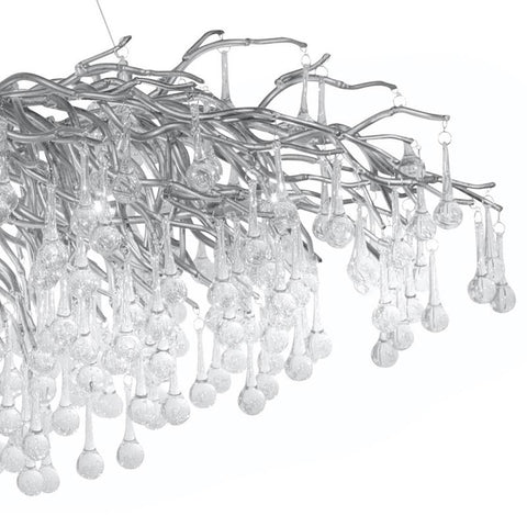 Stunning Tree Branch Crystal Chandelier With Clear Teardrop-shaped Glass Living/Dining Room Ceiling Lamp/Light