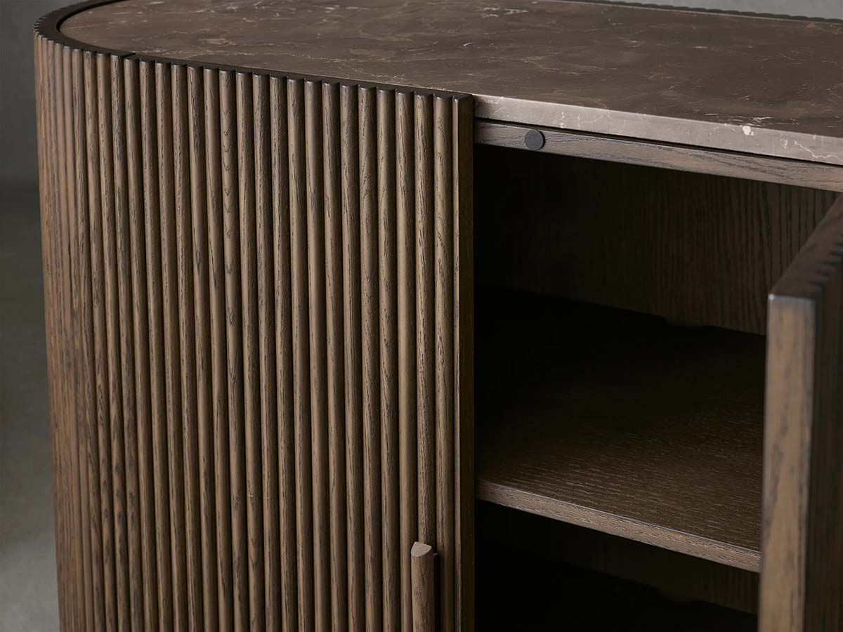 Astor Marble Top Buffet Sideboards Oak Wood Hall Chest Entrance Storage Cabinet