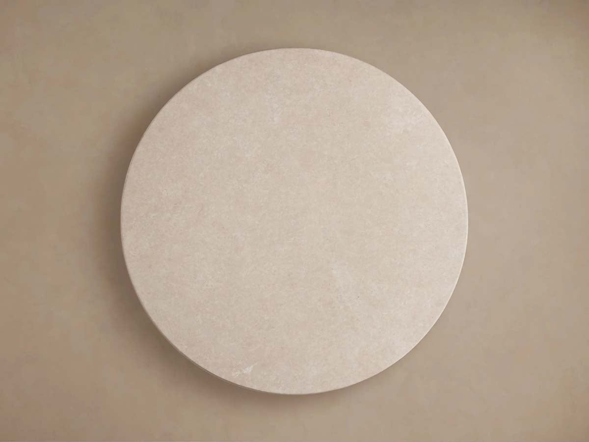 Saint Germain Round Dining Table with Carrara Marble Top Wood Toulouse Base