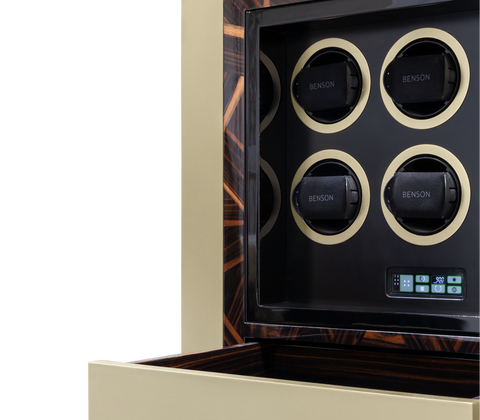 Baron Safe with Electric Opening System, Gold-Plated Brass
