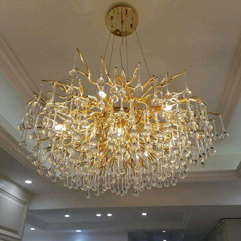 Housegent Tree Branch Kala Gold Branch Crystal Chandelier