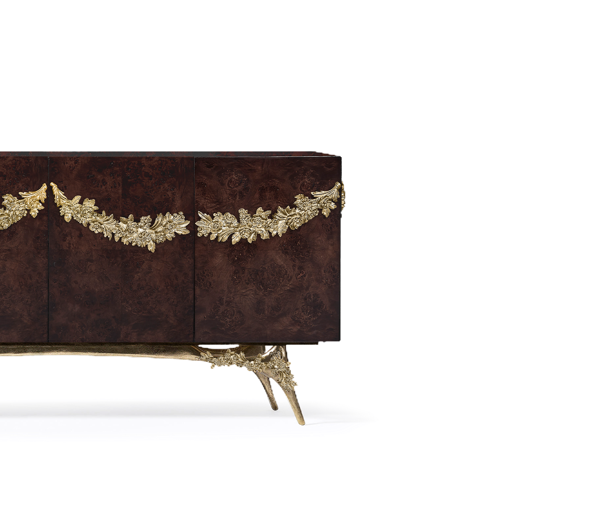 Walnut Burl Sideboard Buffet Cabinet