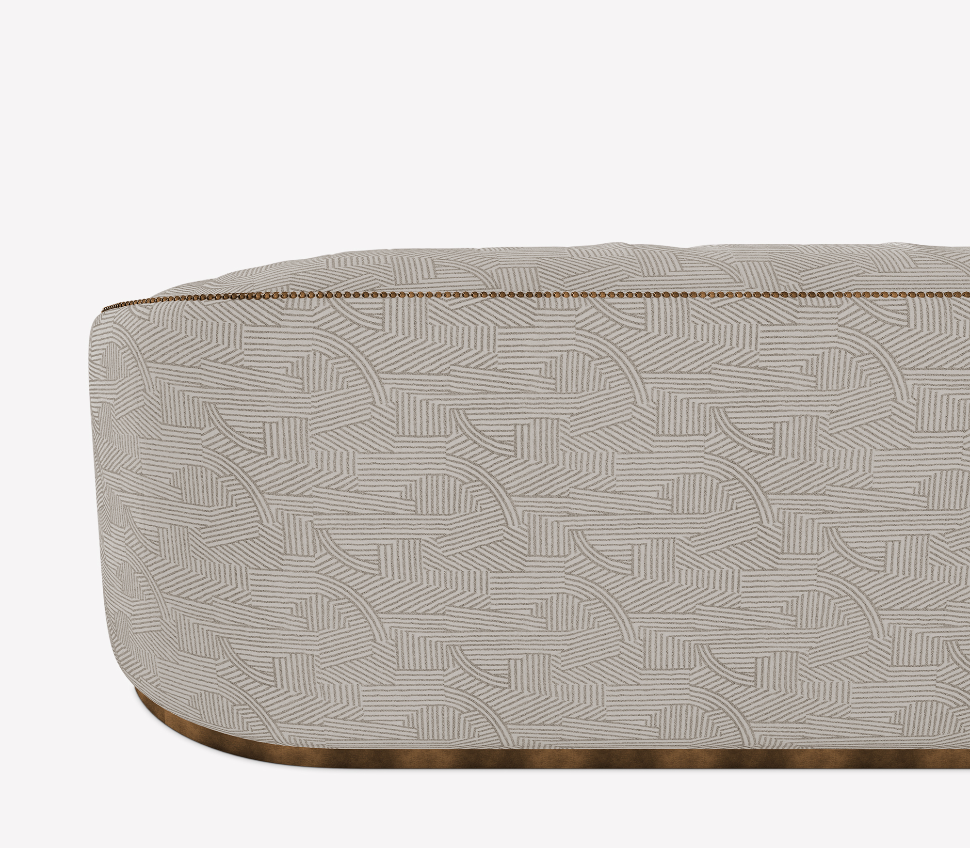 Curved Velvet Sofa with Gold Accents and Modern Style