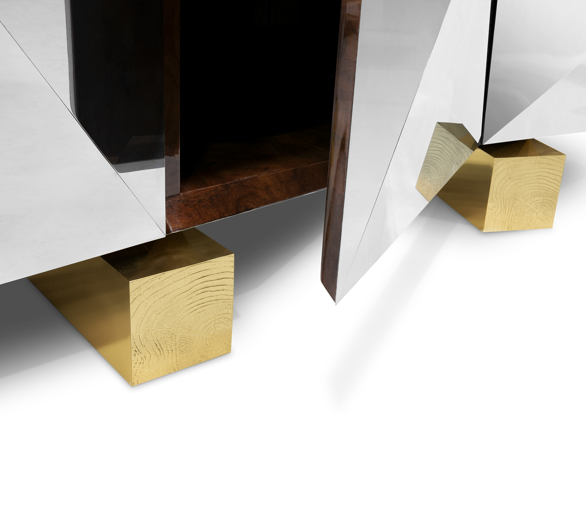 Hidden Storage Faceted Design Sideboard