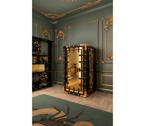 High-Security Vault Safe with Watch Winders and Gold-Plated