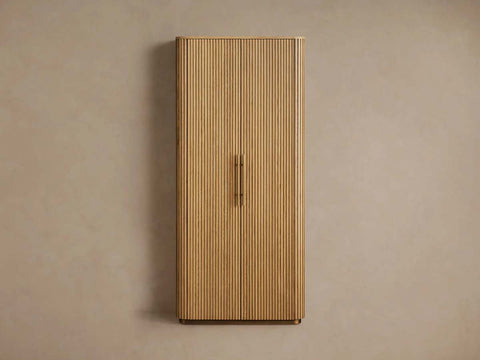 Finnley Minimalist Modern Tall Cabinet with Doors for Living Room Storage