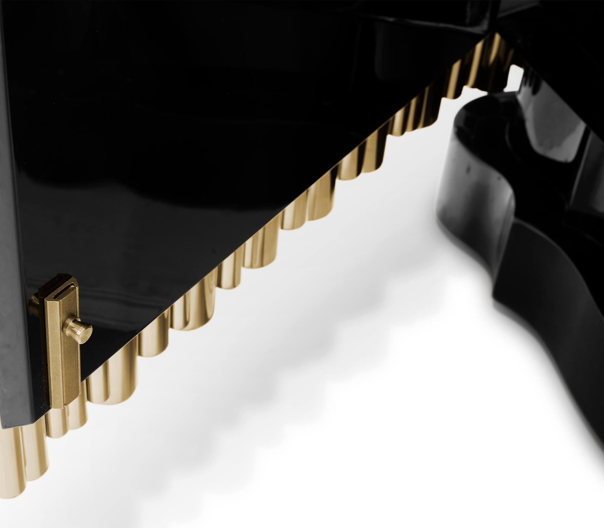 Brass Glass Black Storage Drawers Cabinet