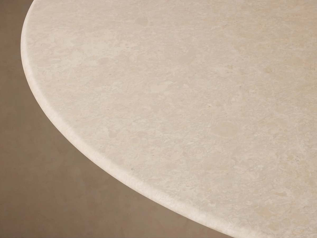 Saint Germain Round Dining Table with Carrara Marble Top Wood Toulouse Base