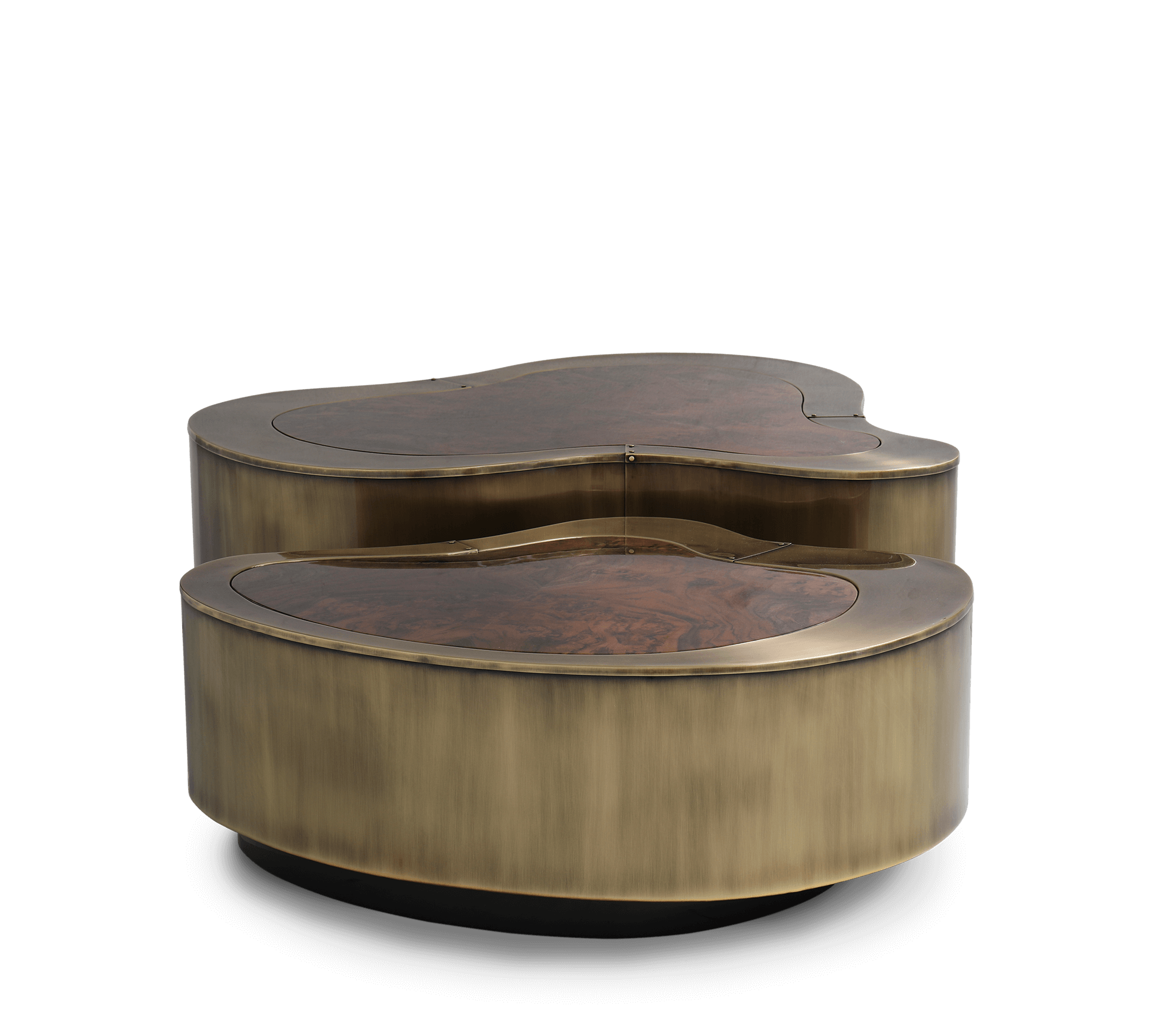 Brass Sculptural Form Coffee Table Living Room