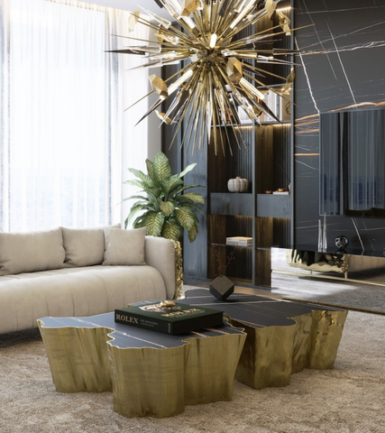 Brass Sculptural Form Coffee Table
