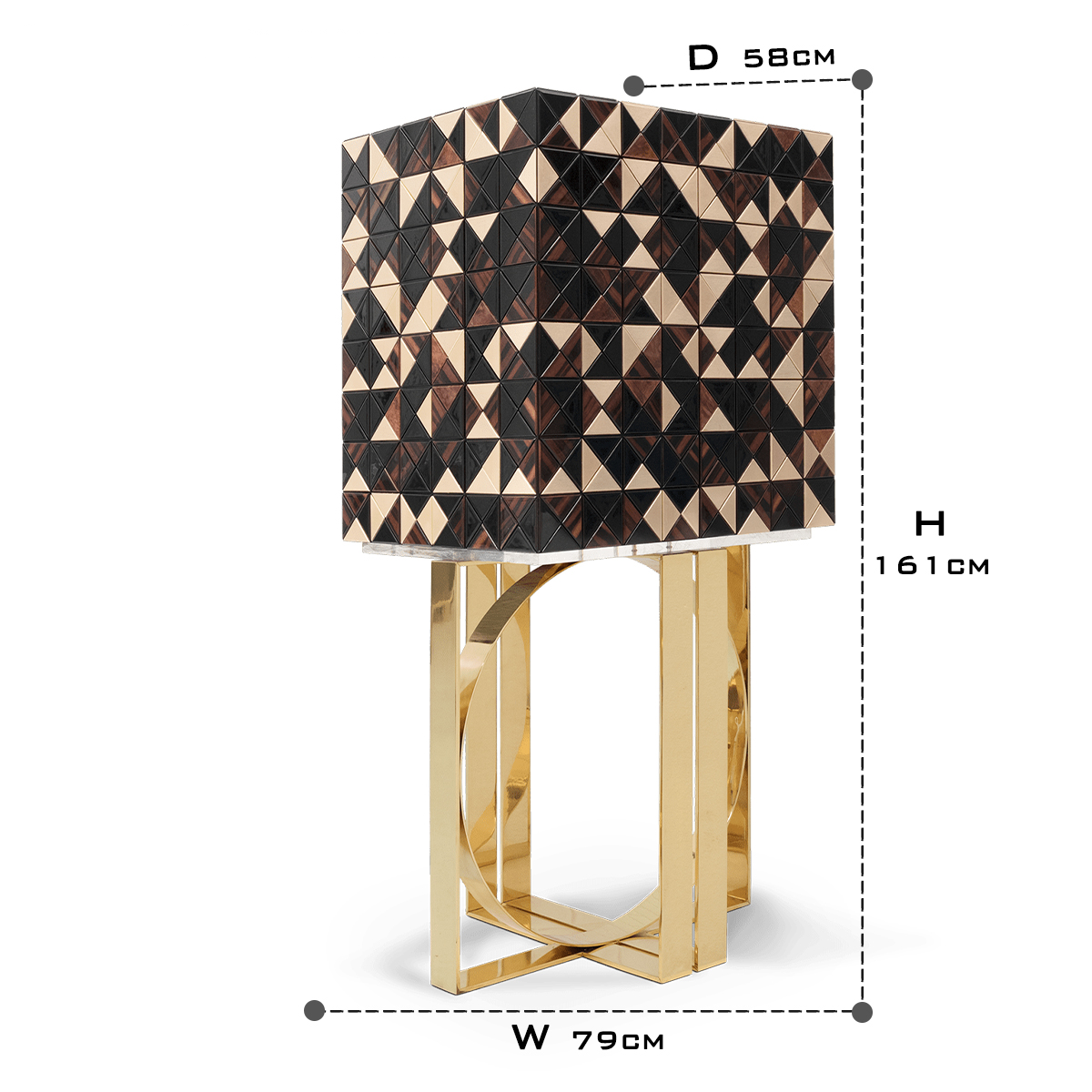 Mirrored Lacquer Black Bar Cabinet