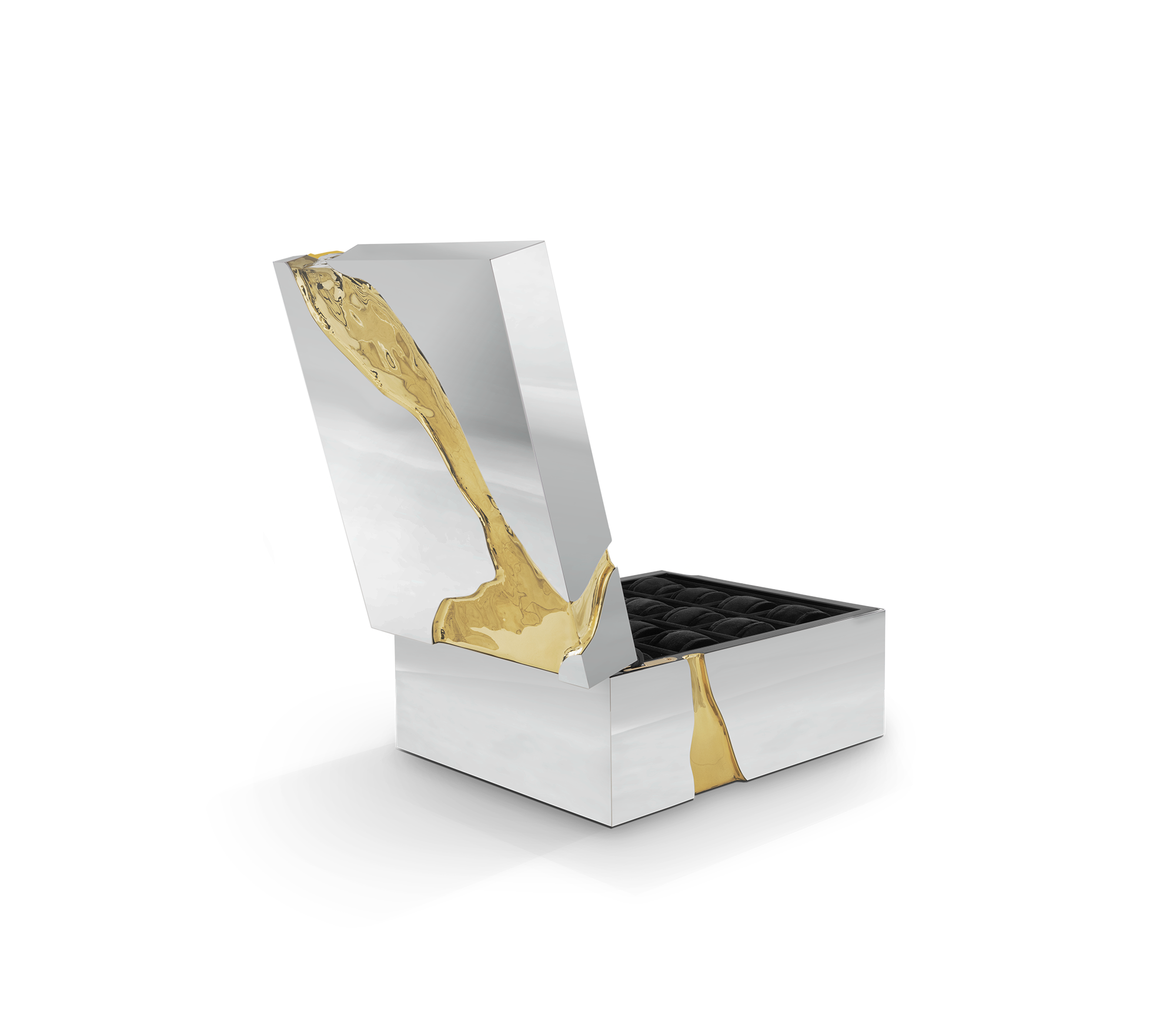 Lapiaz Watch Box with Polished Stainless Steel and Watch