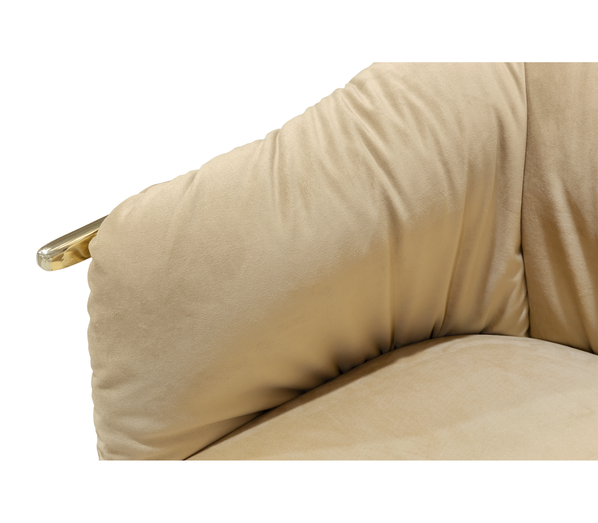 Brass Fabric Gold Sculptural Form Armchair