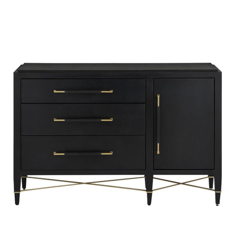 Verna Black & White Three-Drawer Chest