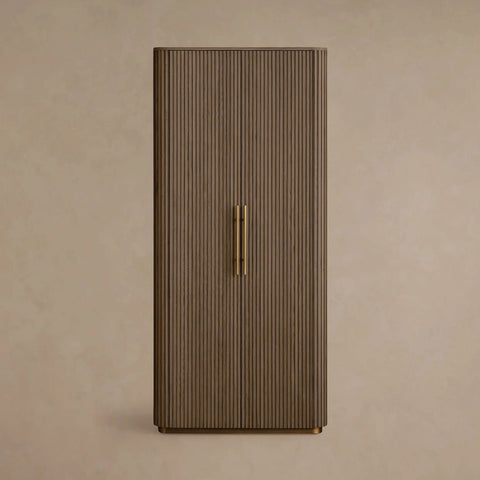 Finnley Minimalist Modern Tall Cabinet with Doors for Living Room Storage