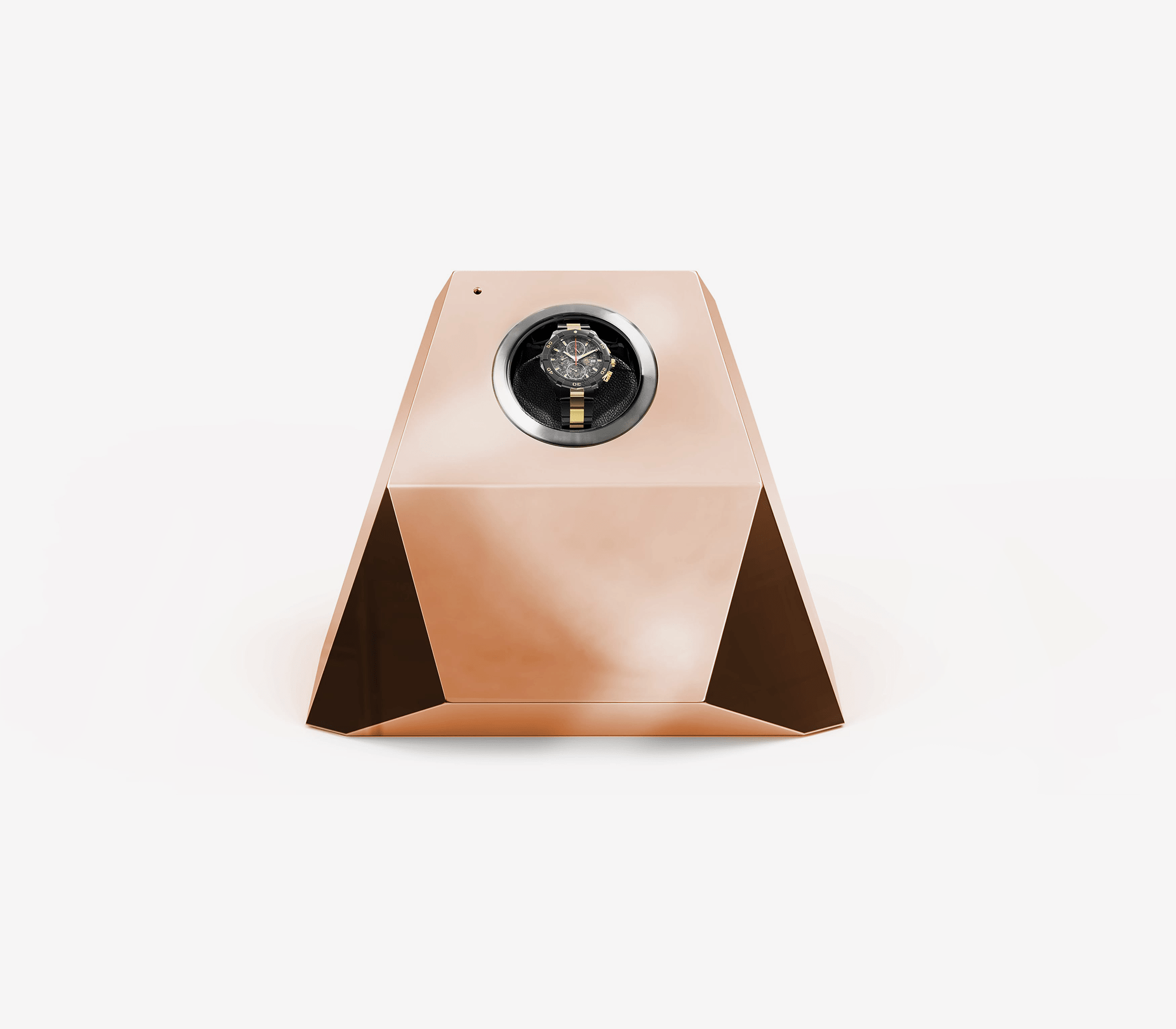 Diamond Watch Winder with Sculptural Faceted Design and