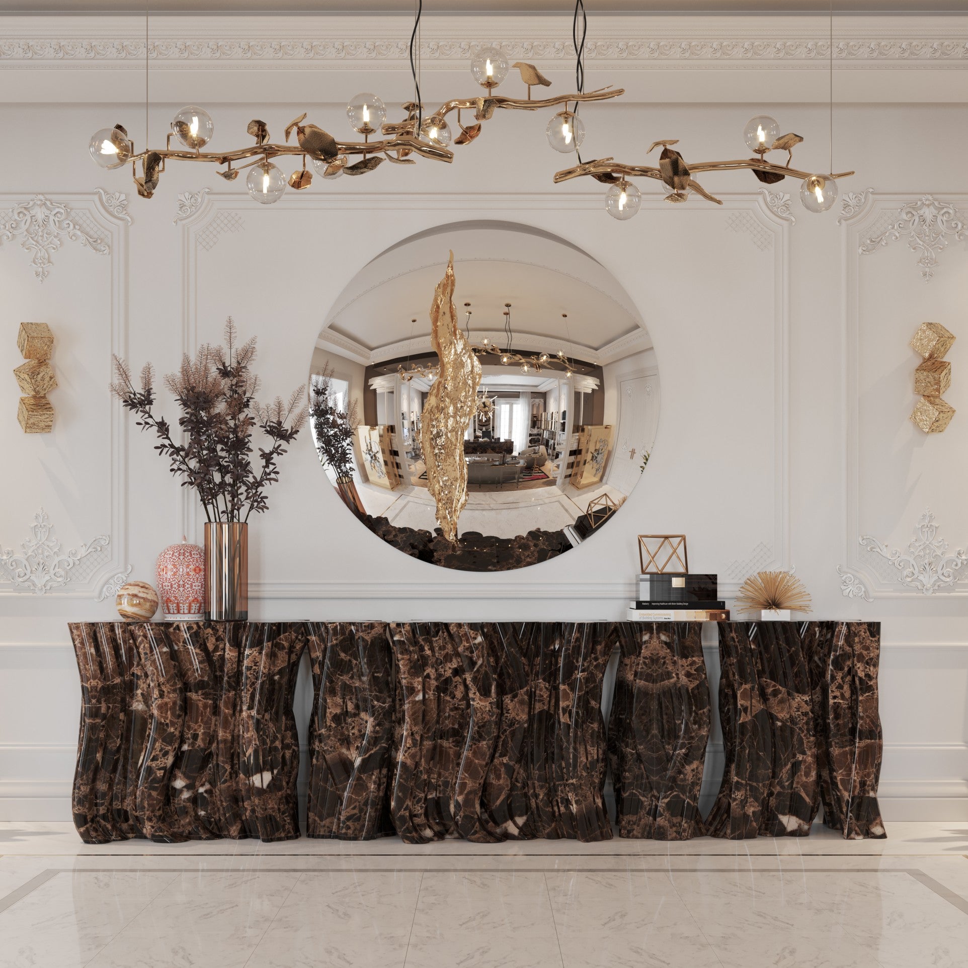 Tassels Marble Console Table