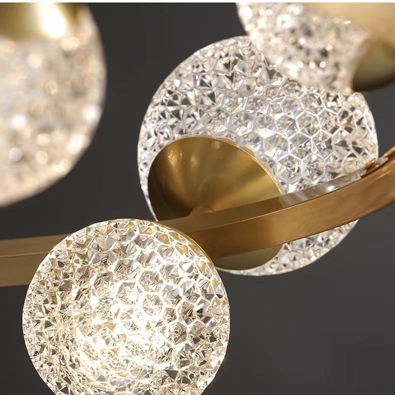 Modern Crystal Chandelier| Molecular Ceiling Fixtures Light|Crystal Brass Finish Chandelier