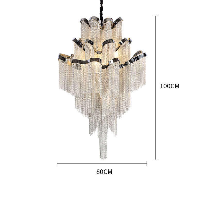 Housegent Glenn Aluminum Chain Tassel Stream Chandelier