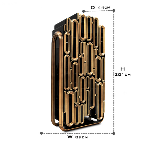 Brass Glass Hidden Storage Bar Cabinet