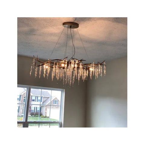 New Light Luxury Crystal Geometric Chandelier for Living Room/Dining Room/Bedroom