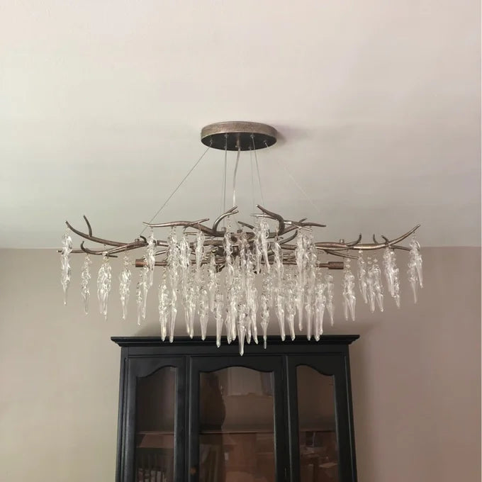 New Light Luxury Crystal Geometric Chandelier for Living Room/Dining Room/Bedroom