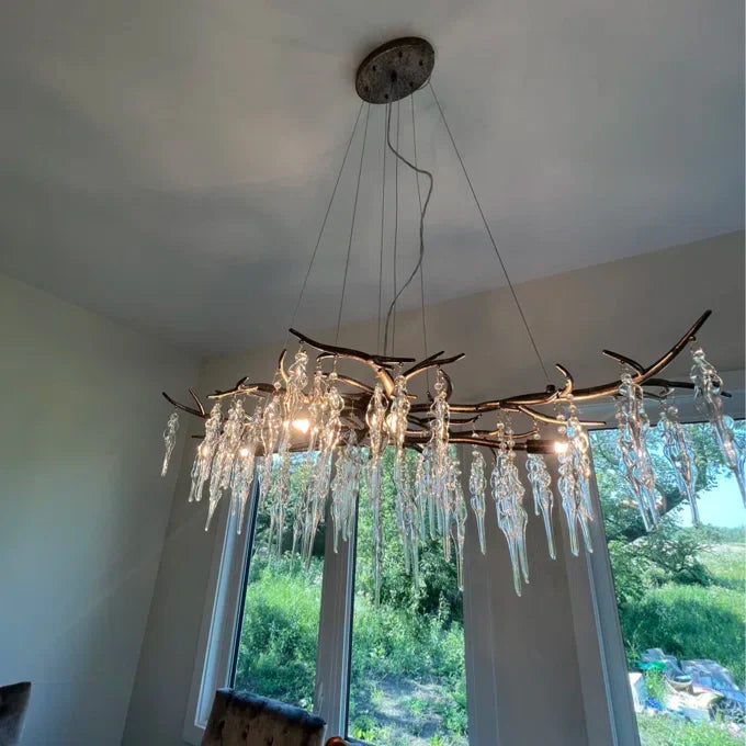 New Light Luxury Crystal Geometric Chandelier for Living Room/Dining Room/Bedroom