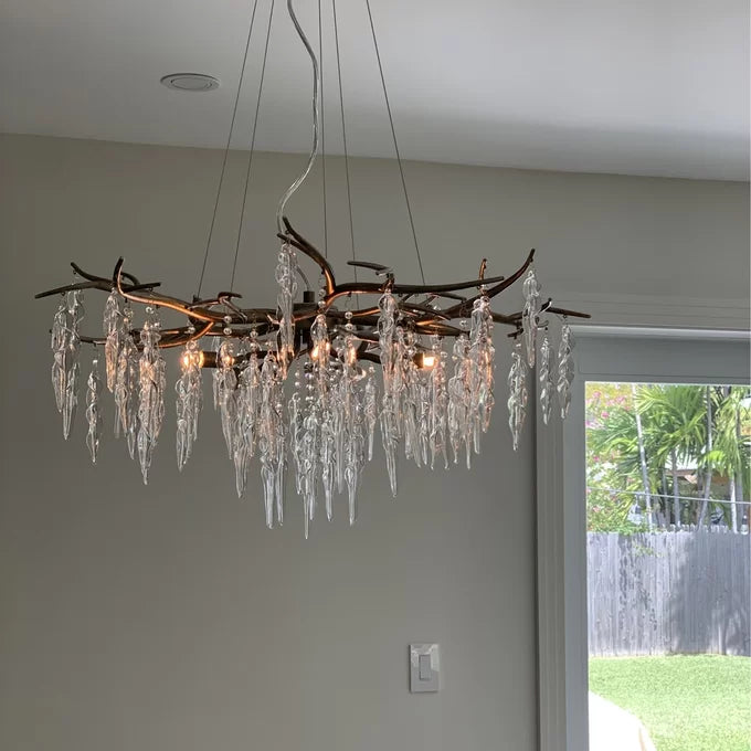 New Light Luxury Crystal Geometric Chandelier for Living Room/Dining Room/Bedroom