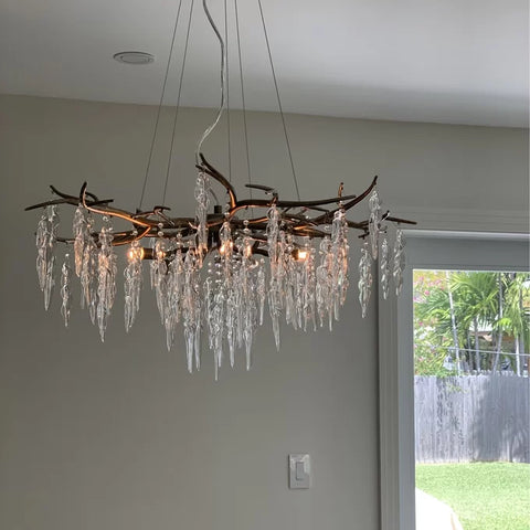 New Light Luxury Crystal Geometric Chandelier for Living Room/Dining Room/Bedroom