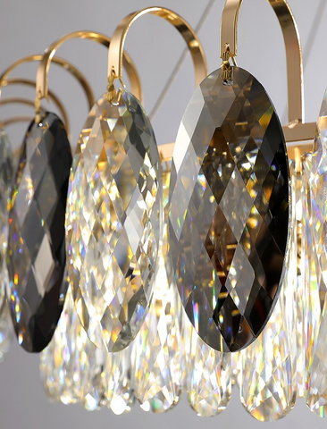 Luxurious K9 Crystal Chandelier in Brass/Silver Finish | Modern Ceiling Light Fixtures