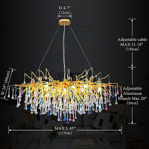 Housegent Modern Crystal Small Raindrop Chandelier