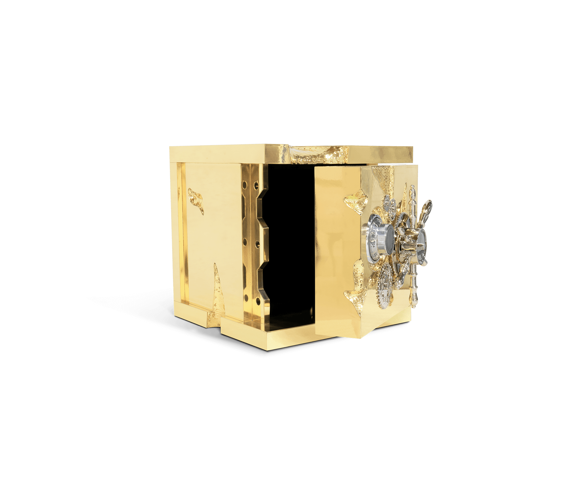 Portable Jewelry Safe with Secret Dial Lock and Gold-Plated