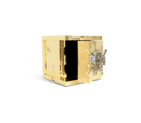 Portable Jewelry Safe with Secret Dial Lock and Gold-Plated