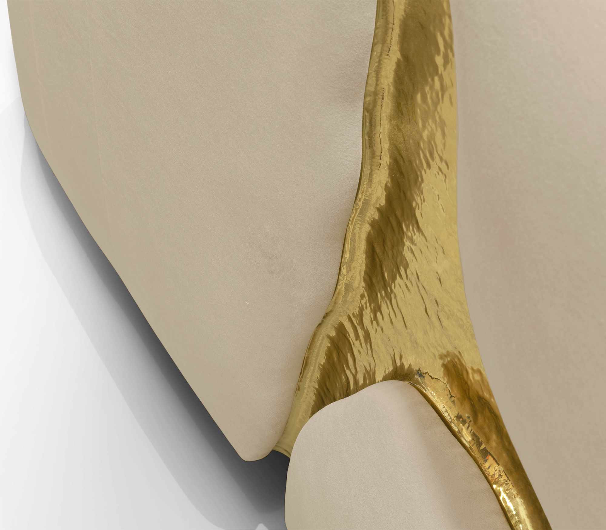 Brass Stone Gold Sculptural Form Sofa