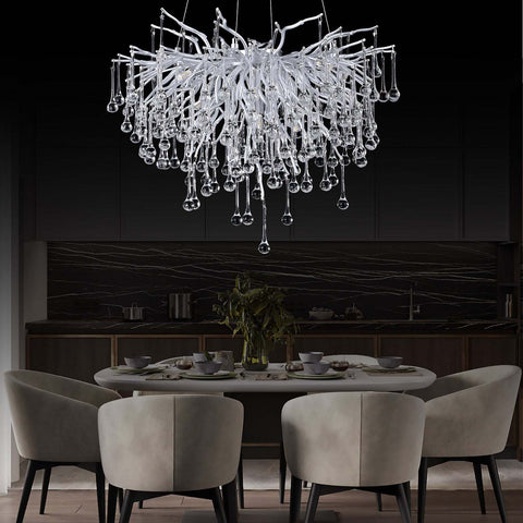 Housegent Modern Crystal Small Raindrop Chandelier