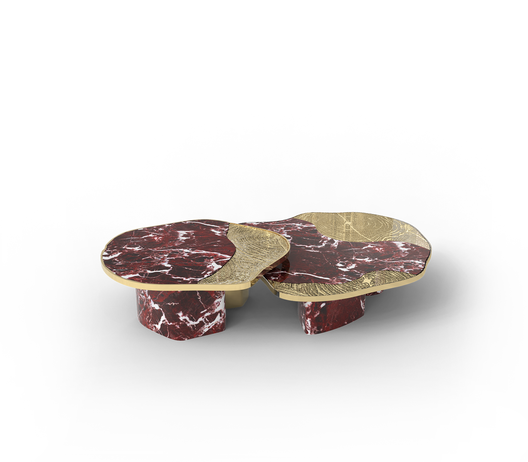 Stone Marble Black Sculptural Form Coffee Table