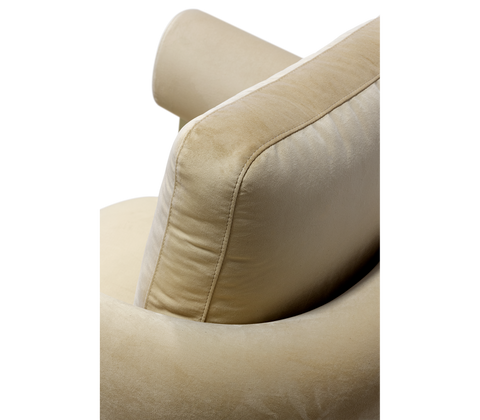 Brass Fabric Sculptural Form Armchair