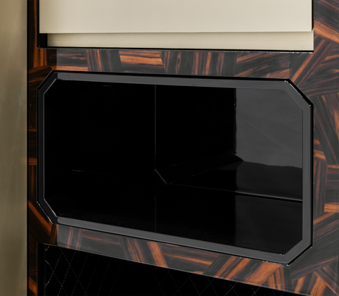 Baron Safe with Electric Opening System, Gold-Plated Brass