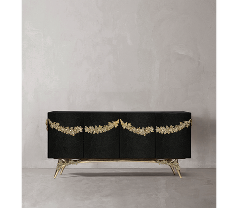 Walnut Burl Sideboard Buffet Cabinet