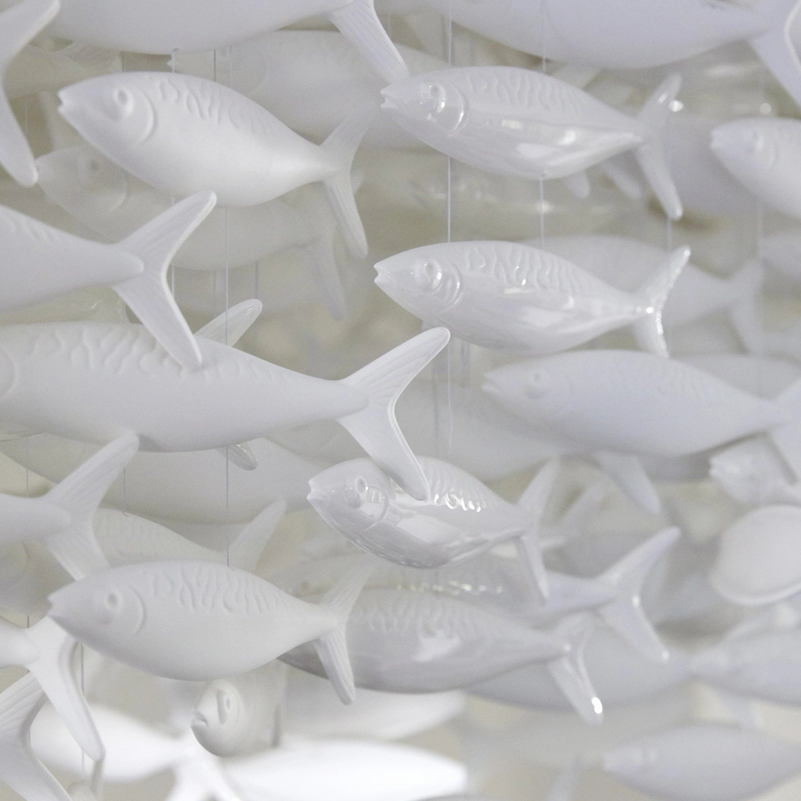 Shoal Oval Shape Porcelain Fish Chandelier