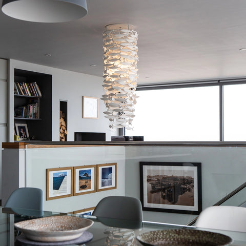 Shoal Oval Shape Porcelain Fish Chandelier