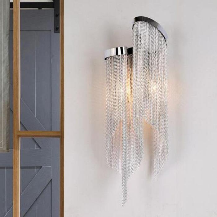 Flavio Modern Aluminum Chain Tassel Wall Sconce Wall Sconce J-CHANDELIER   