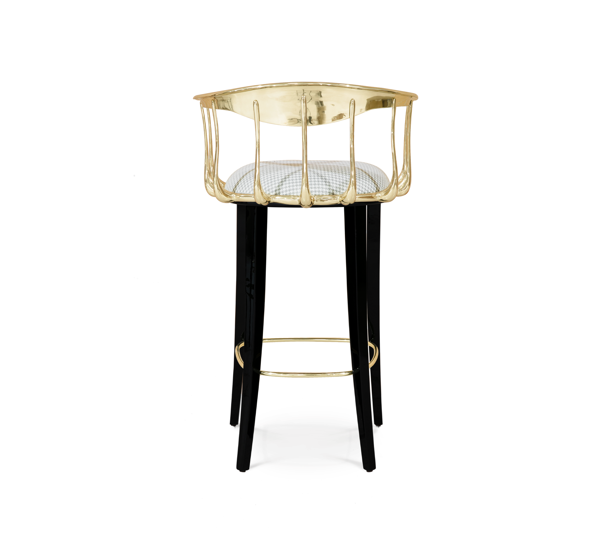 No 11 Surrealist Polished Brass Bar Stool